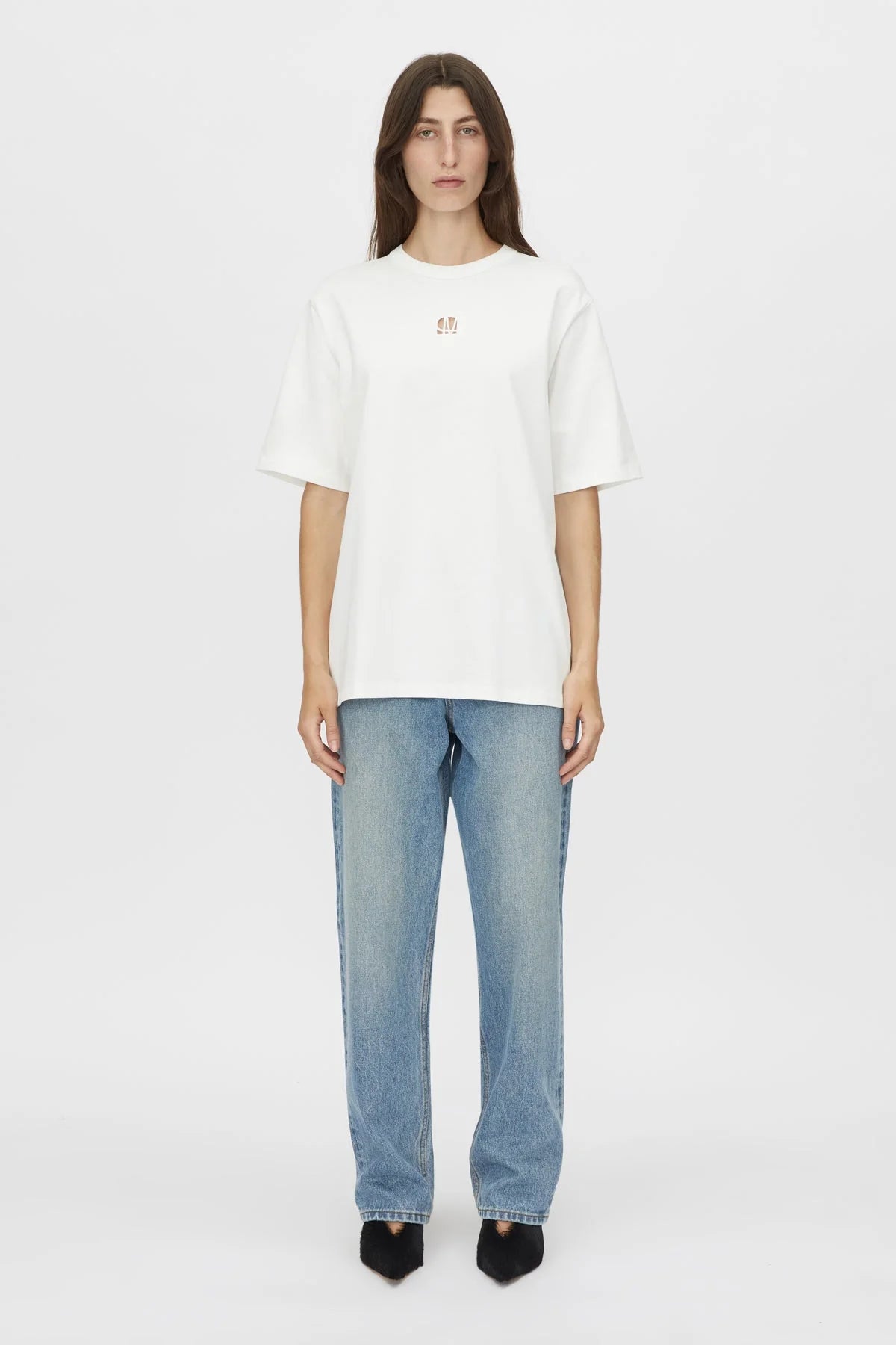 C&M Bloom Embroidered Tee Soft White