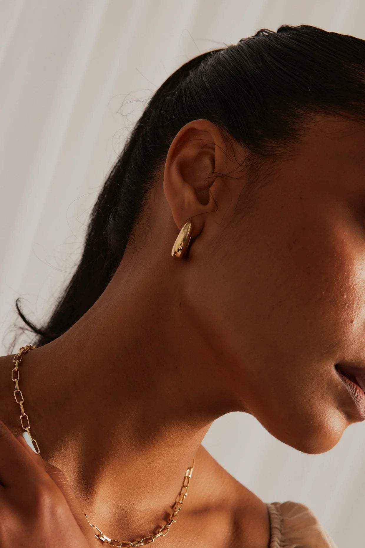 Humble + Heart Chunky Drop Hoop Earrings