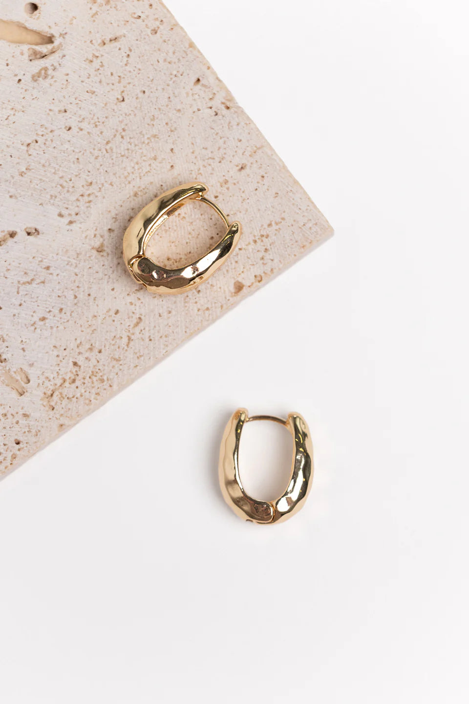 Humble + Heart Chunky Hammered Oval Earrings
