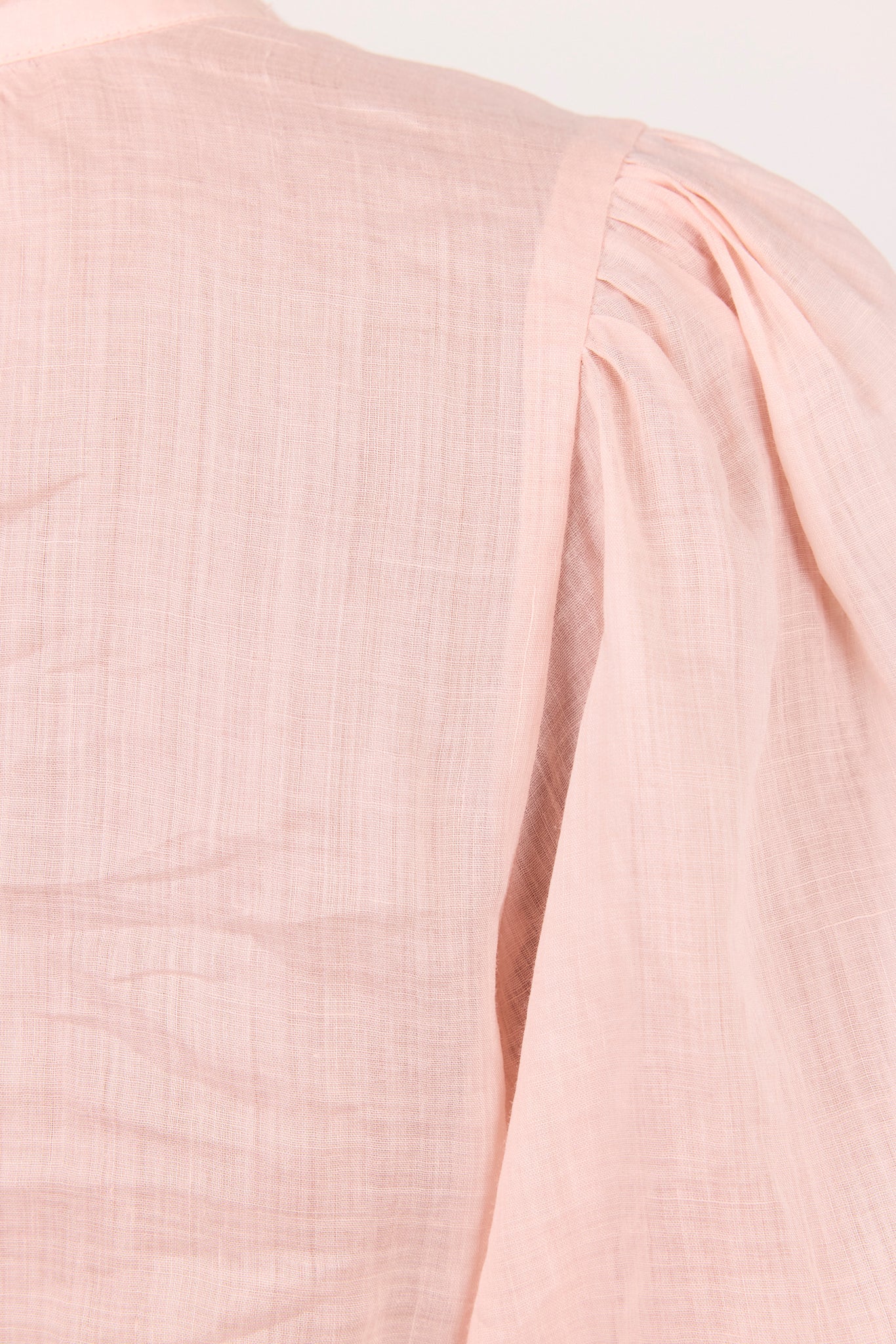 Ivy + Jack Continuance Blush Ramie High Neck Buttoned SS Top