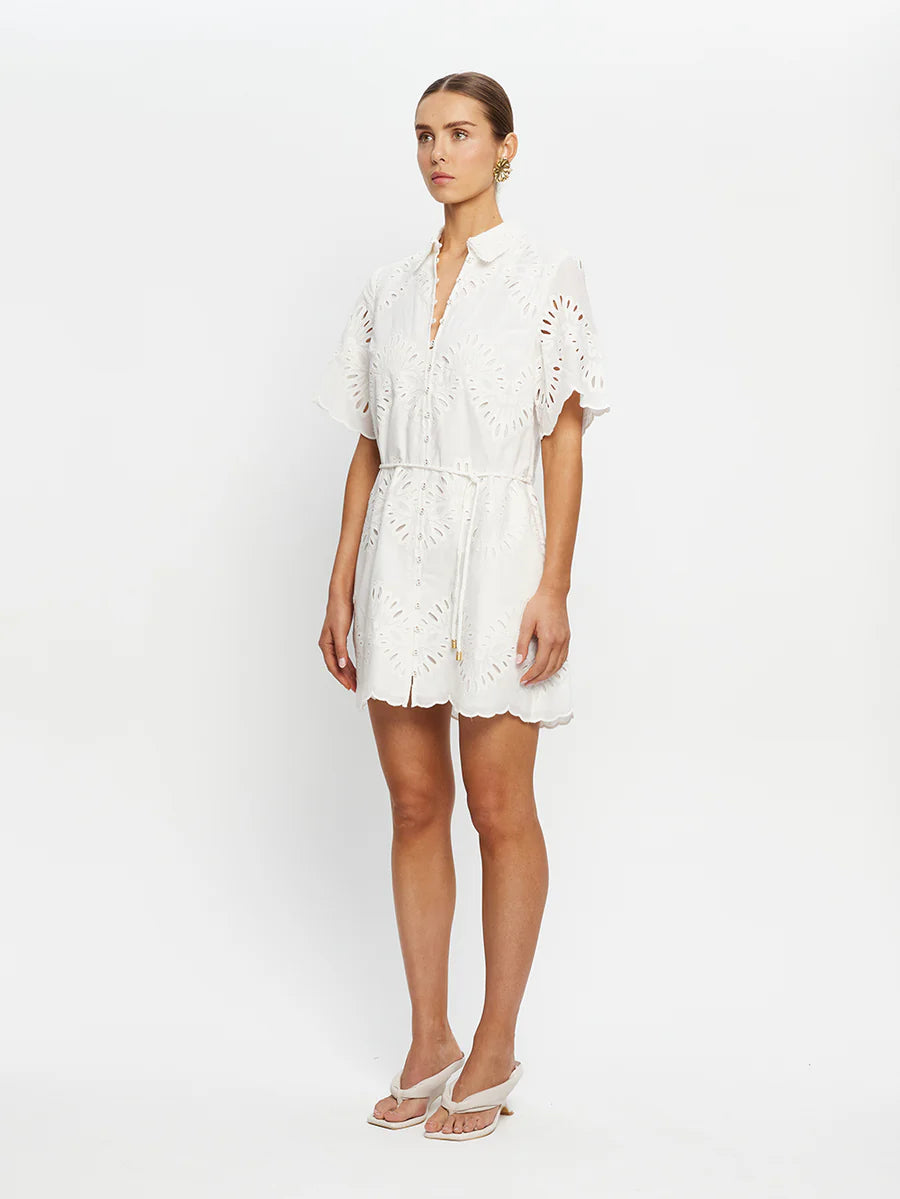 Kivari Danielle Mini Shirt Dress Ivory