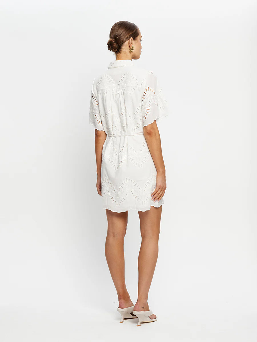 Kivari Danielle Mini Shirt Dress Ivory