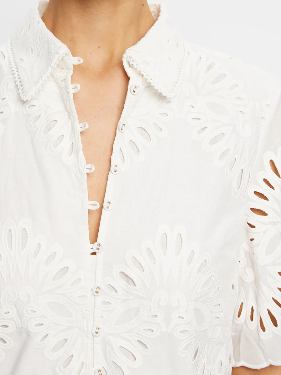 Kivari Danielle Mini Shirt Dress Ivory