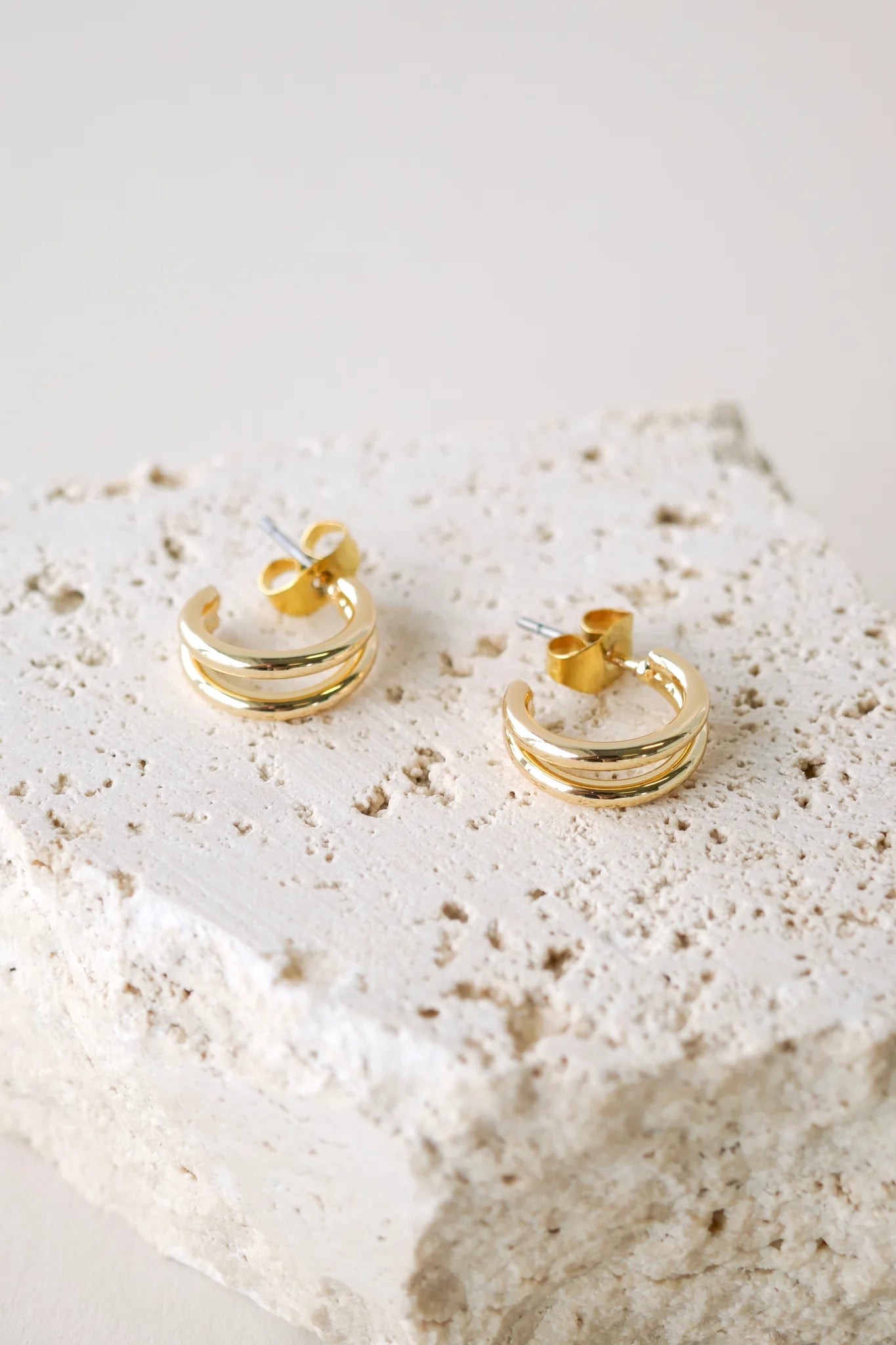 Humble + Heart Double Loop Gold Earrings
