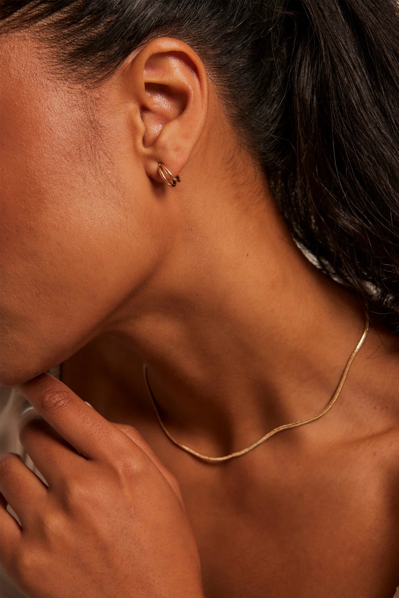 Humble + Heart Double Loop Gold Earrings