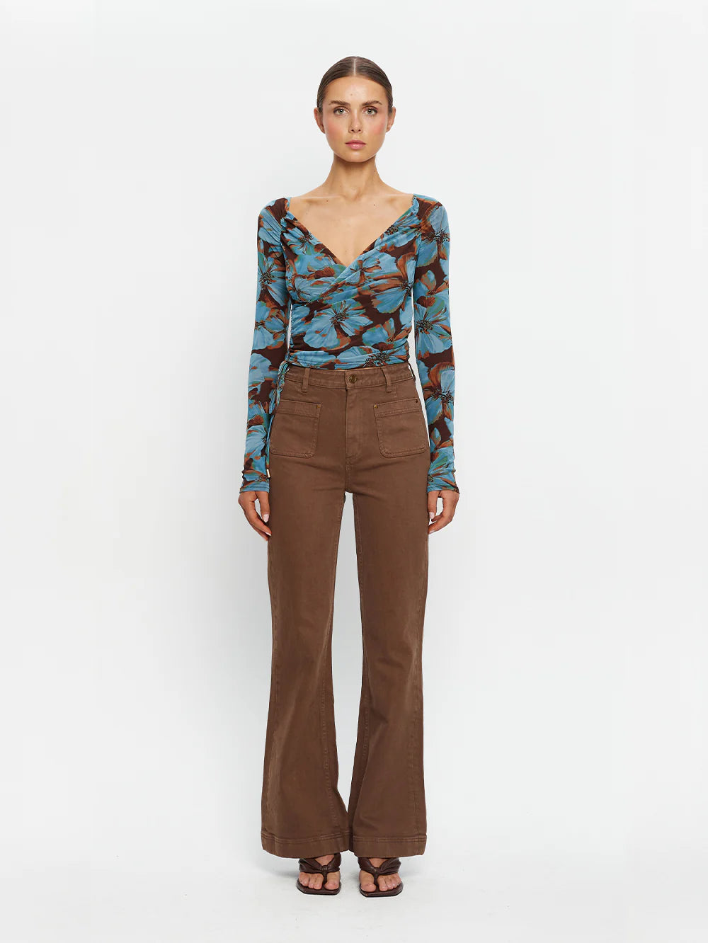 Kivari Nieve Mesh Top Blue