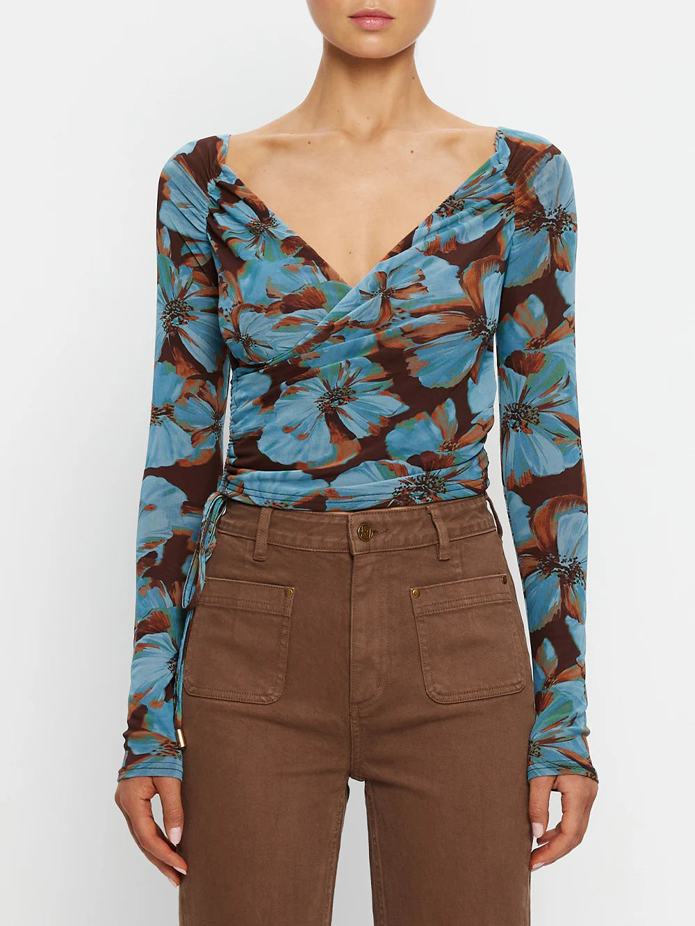 Kivari Nieve Mesh Top Blue