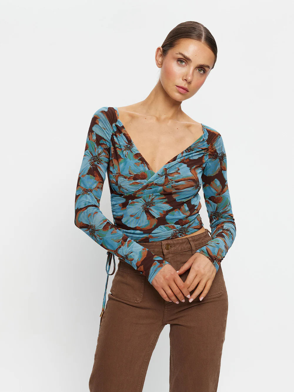 Kivari Nieve Mesh Top Blue