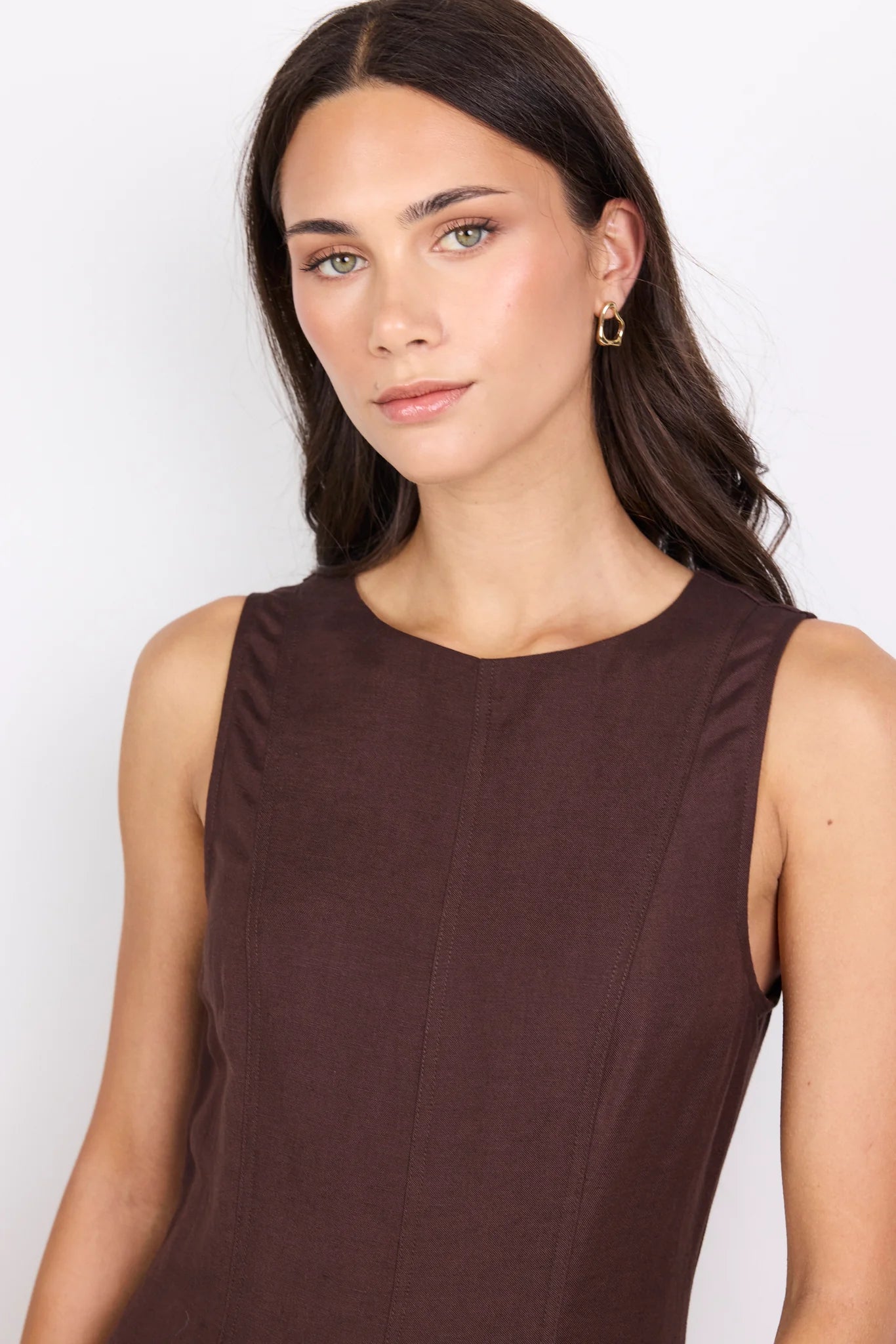 Re:Union Forum Chocolate Panelled Sleeveless Maxi Dress