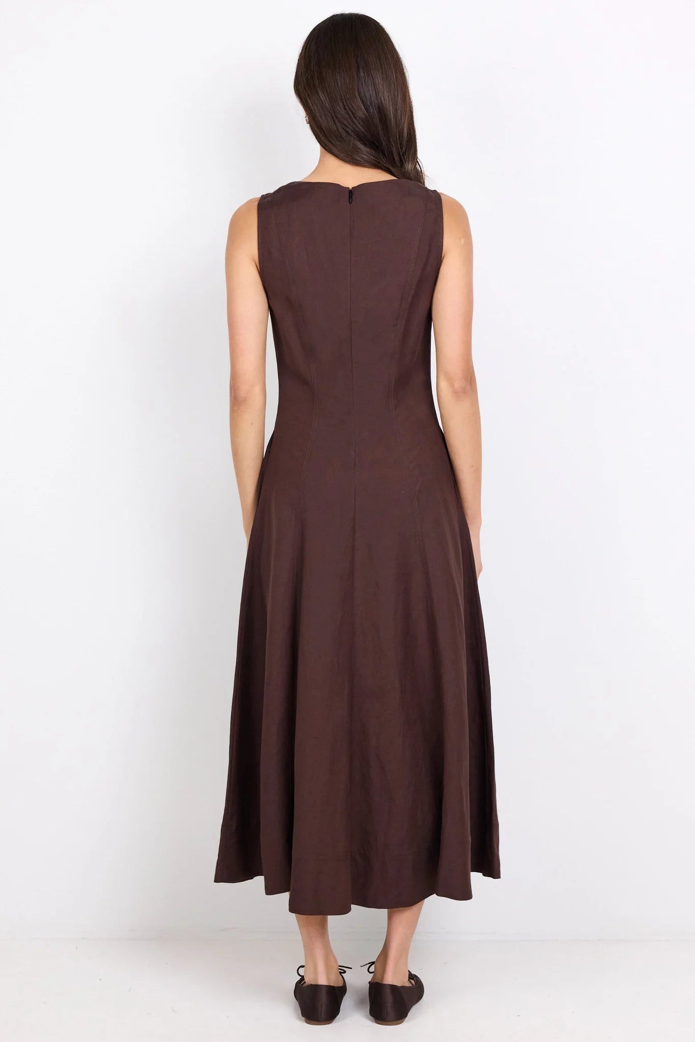 Re:Union Forum Chocolate Panelled Sleeveless Maxi Dress