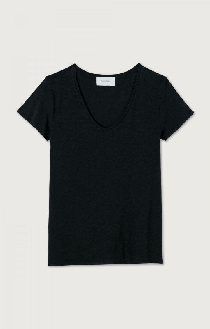 American Vintage Jacksonville T-Shirt V Neck Black