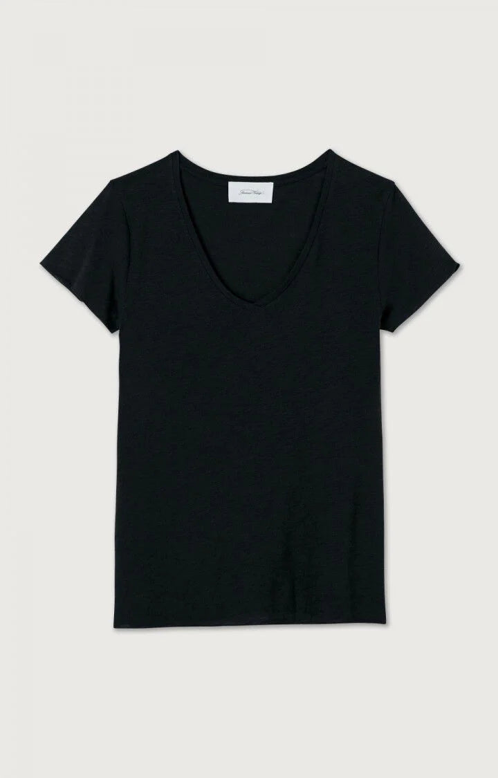 American Vintage Jacksonville V-neck Tee Black