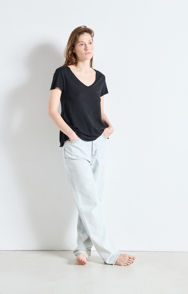 American Vintage Jacksonville T-Shirt V Neck Black