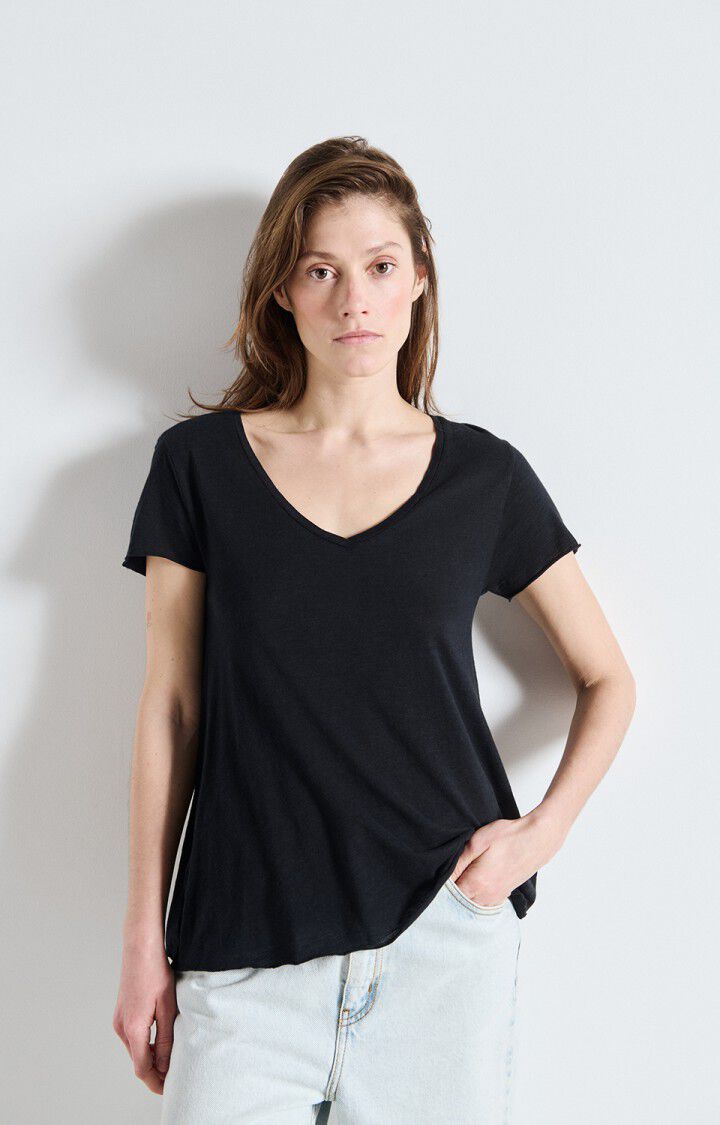American Vintage Jacksonville T-Shirt V Neck Black