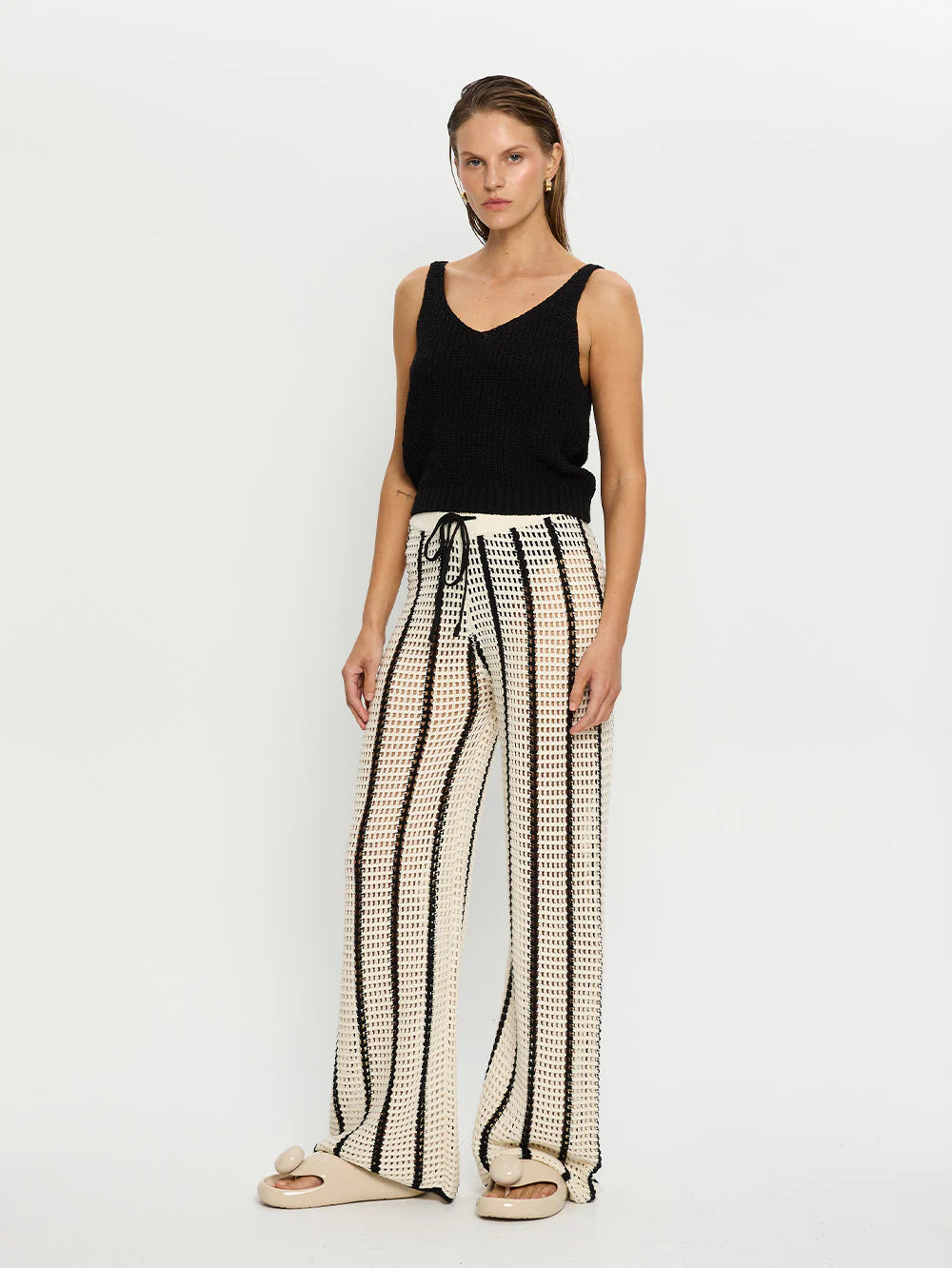 Kivari Juni Knit Pant Cream/Black