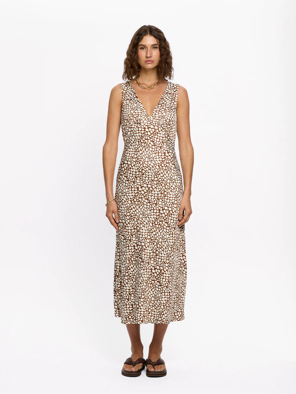 Kivari Solara Midi Dress Brown