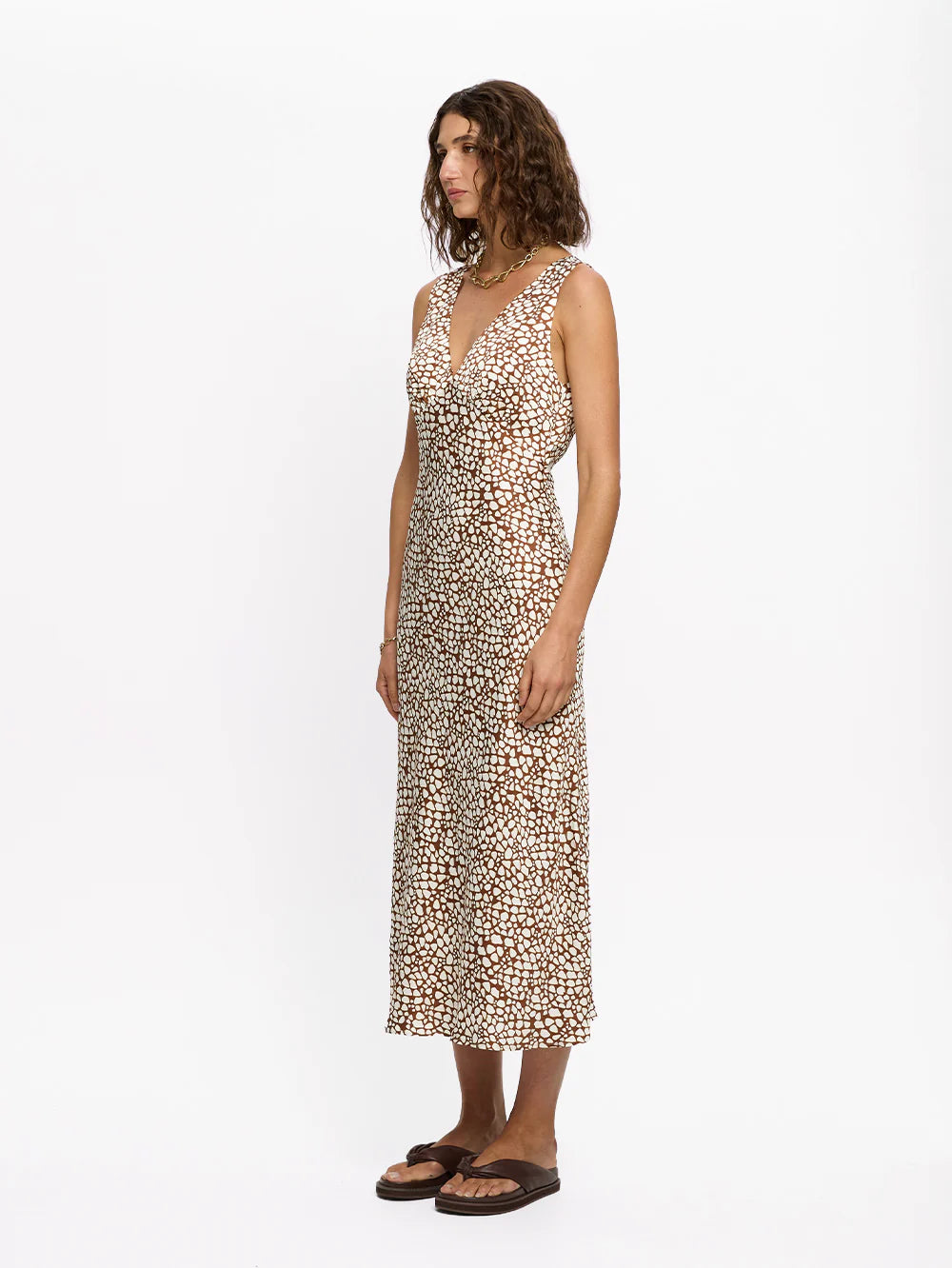 Kivari Solara Midi Dress Brown
