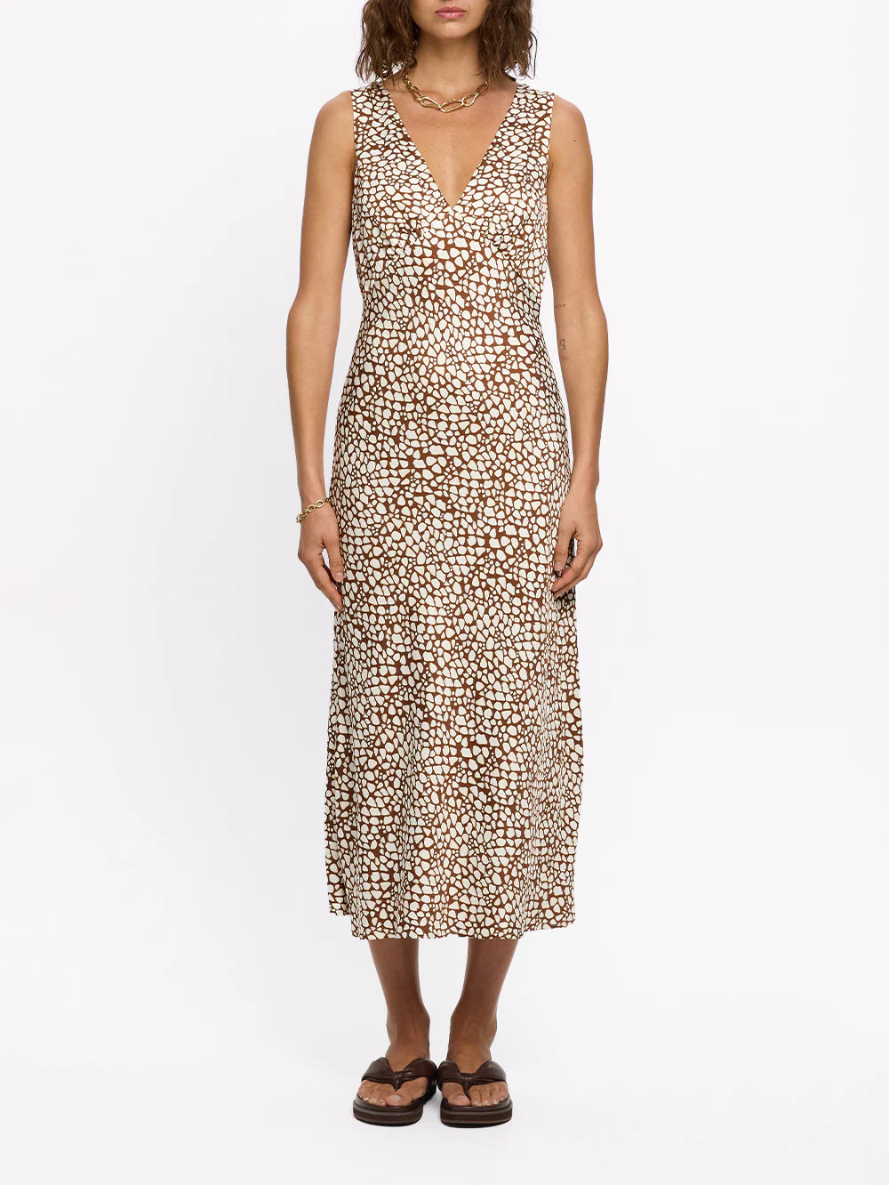 Kivari Solara Midi Dress Brown
