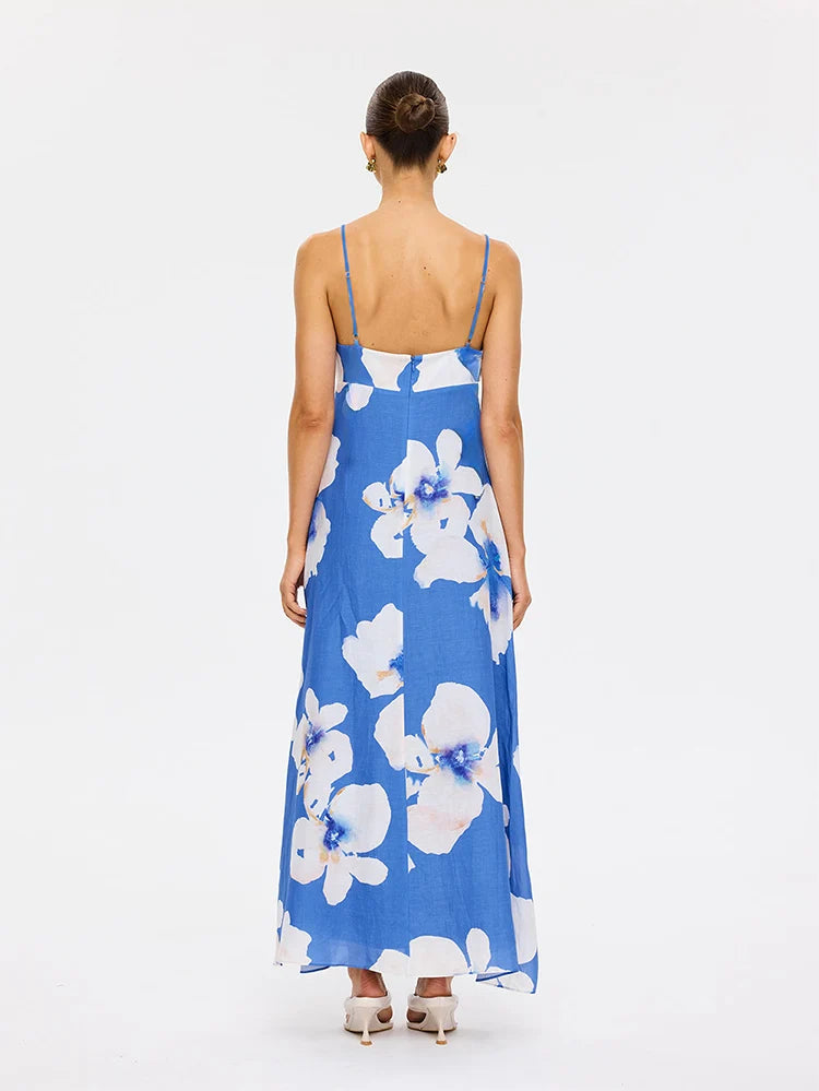Kivari Rowena Strappy Maxi Dress Blue