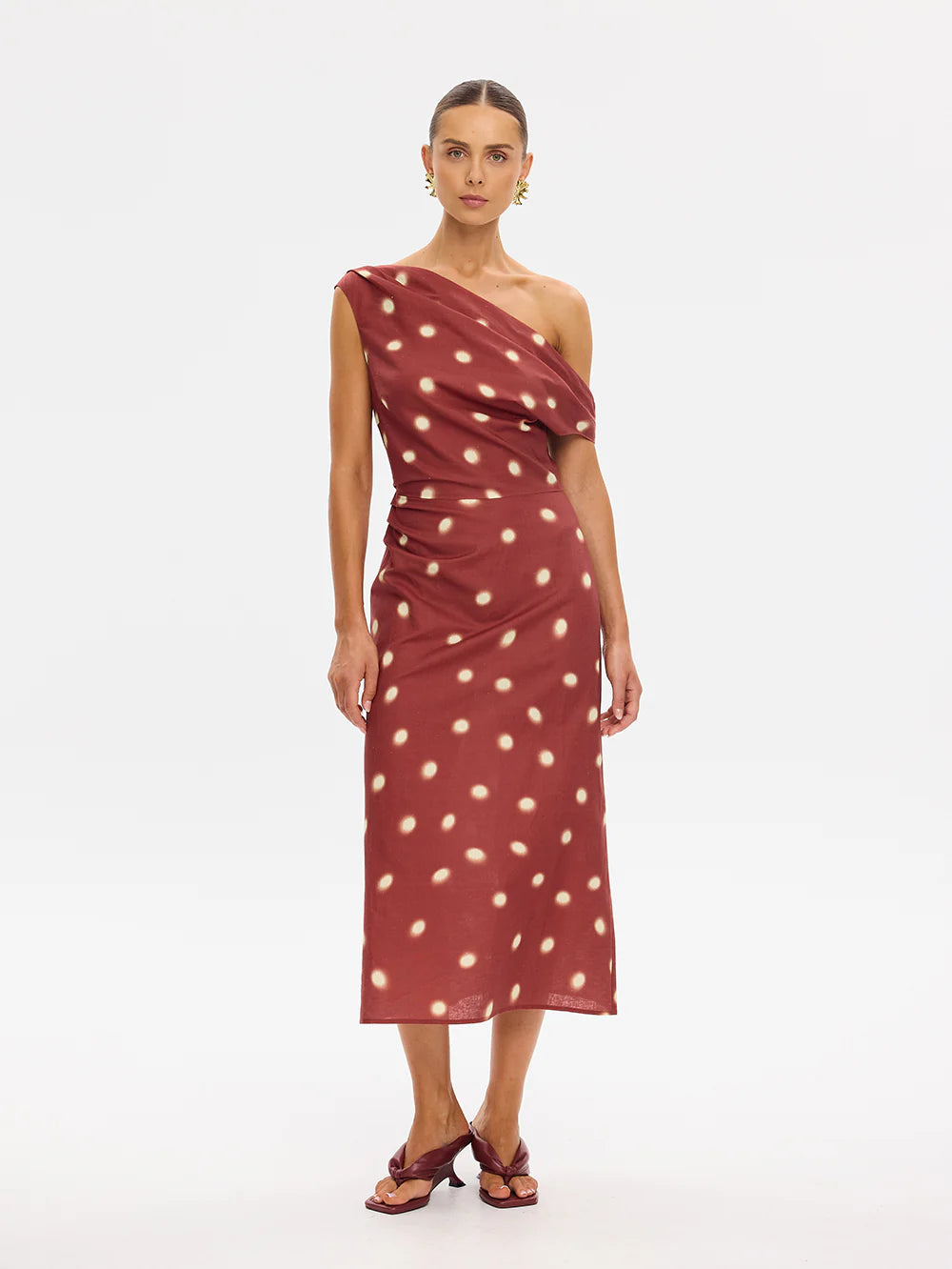 Kivari Saro Midi Dress Brick