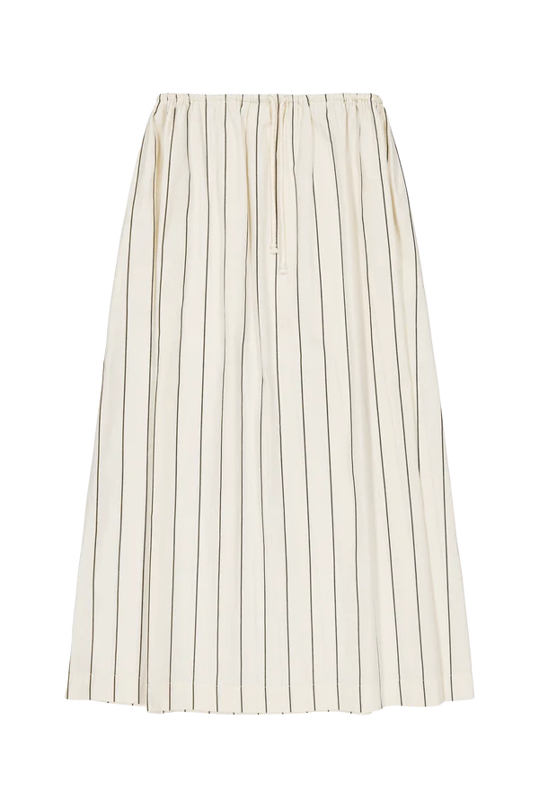 Kowtow Linear Skirt Greige Pinstripe