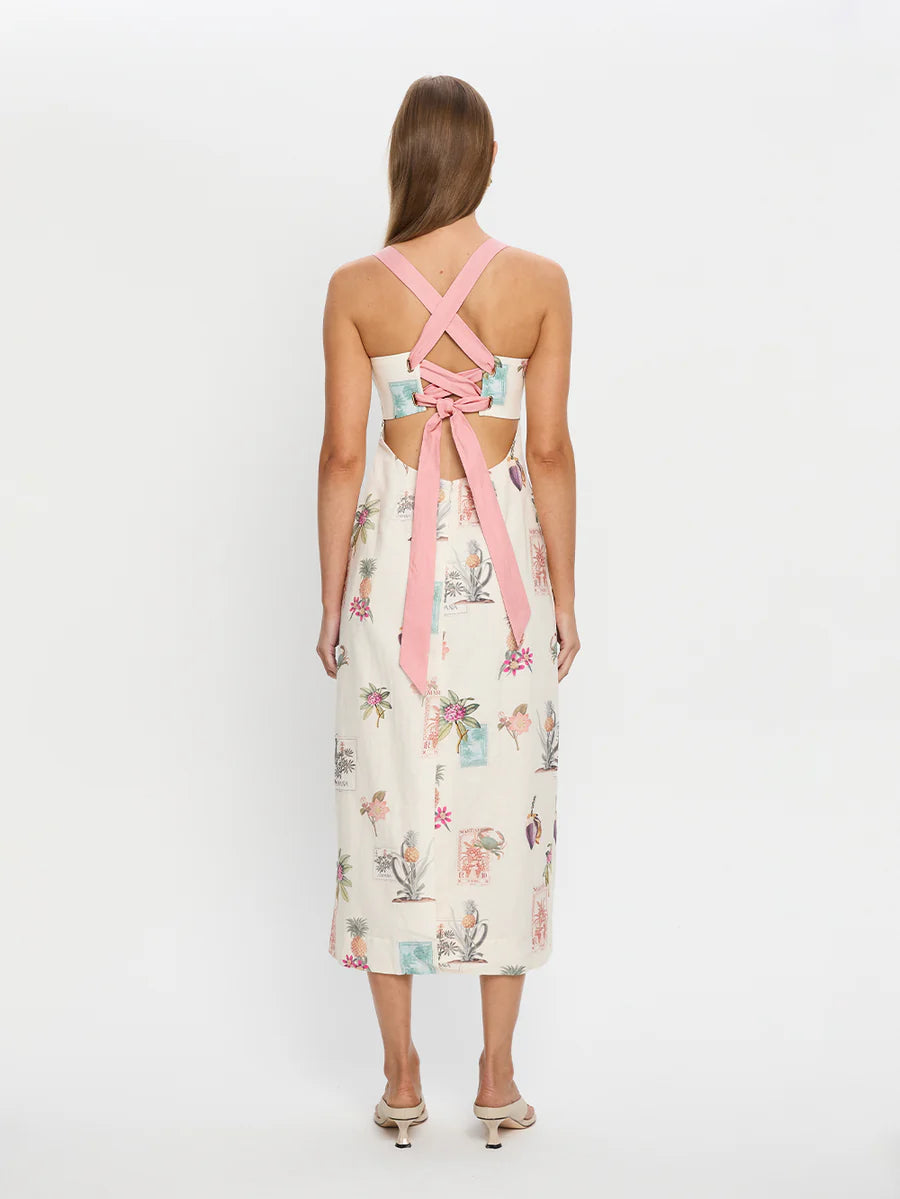 Kivari Lyra Tie Back Midi Dress