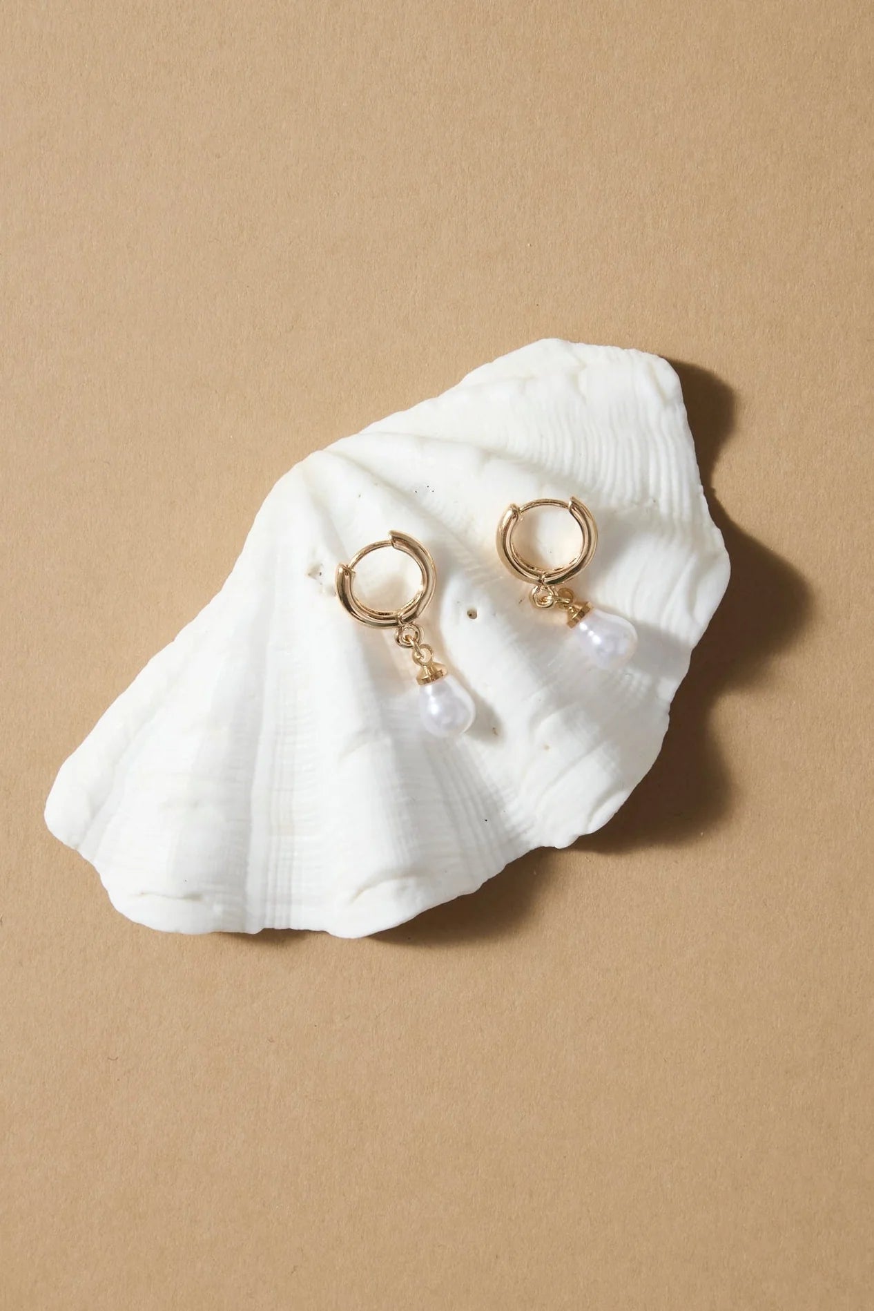 Humble + Heart Mini Pearl Huggie Gold Earrings