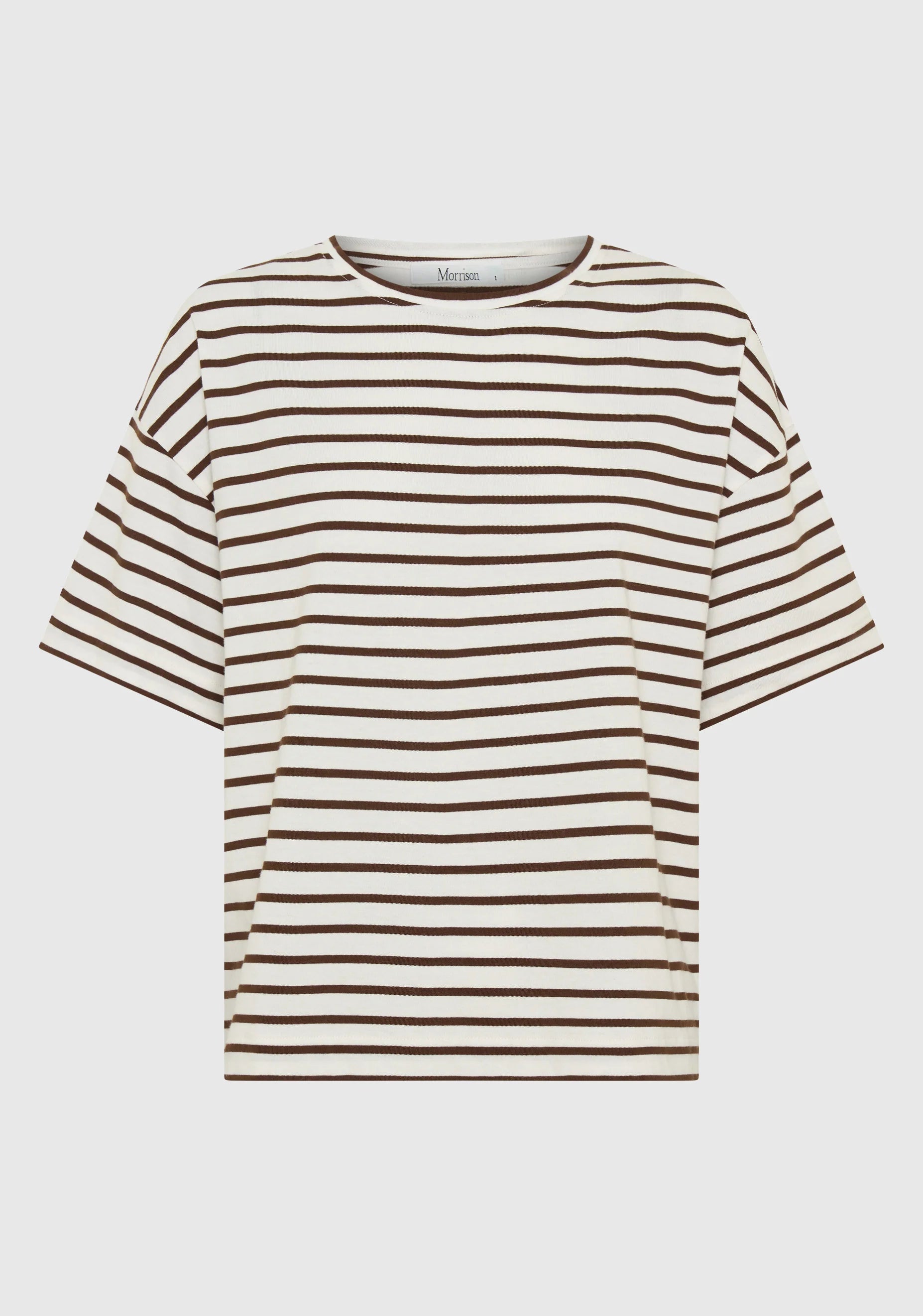 Morrison Archie Stripe Tee Mocha/White