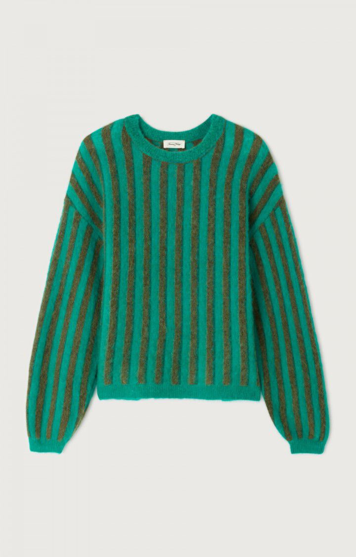 American Vintage Nenybay Sweater Khaki Mint Stripe