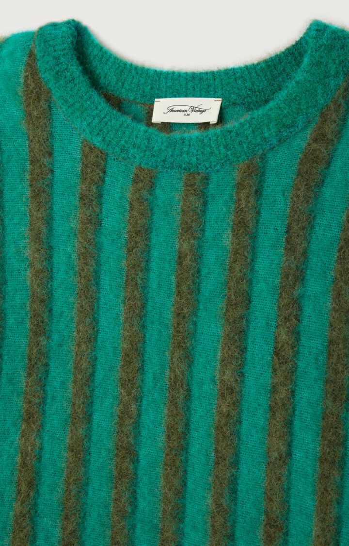 American Vintage Nenybay Sweater Khaki Mint Stripe