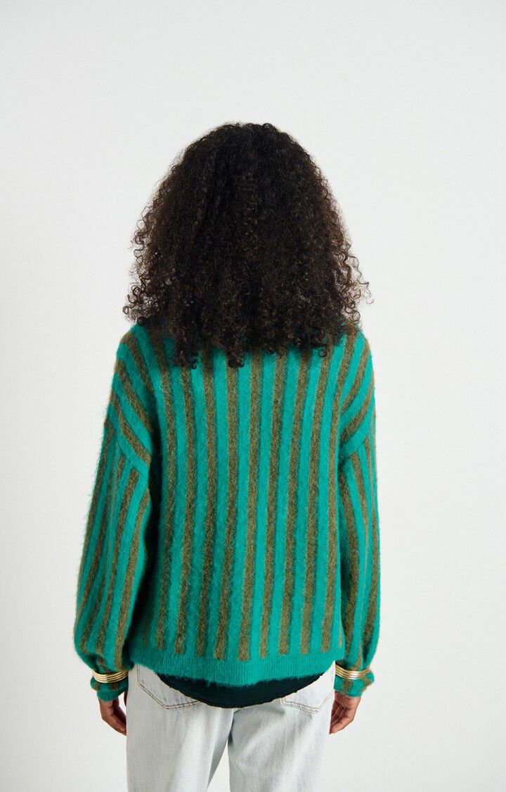 American Vintage Nenybay Sweater Khaki Mint Stripe