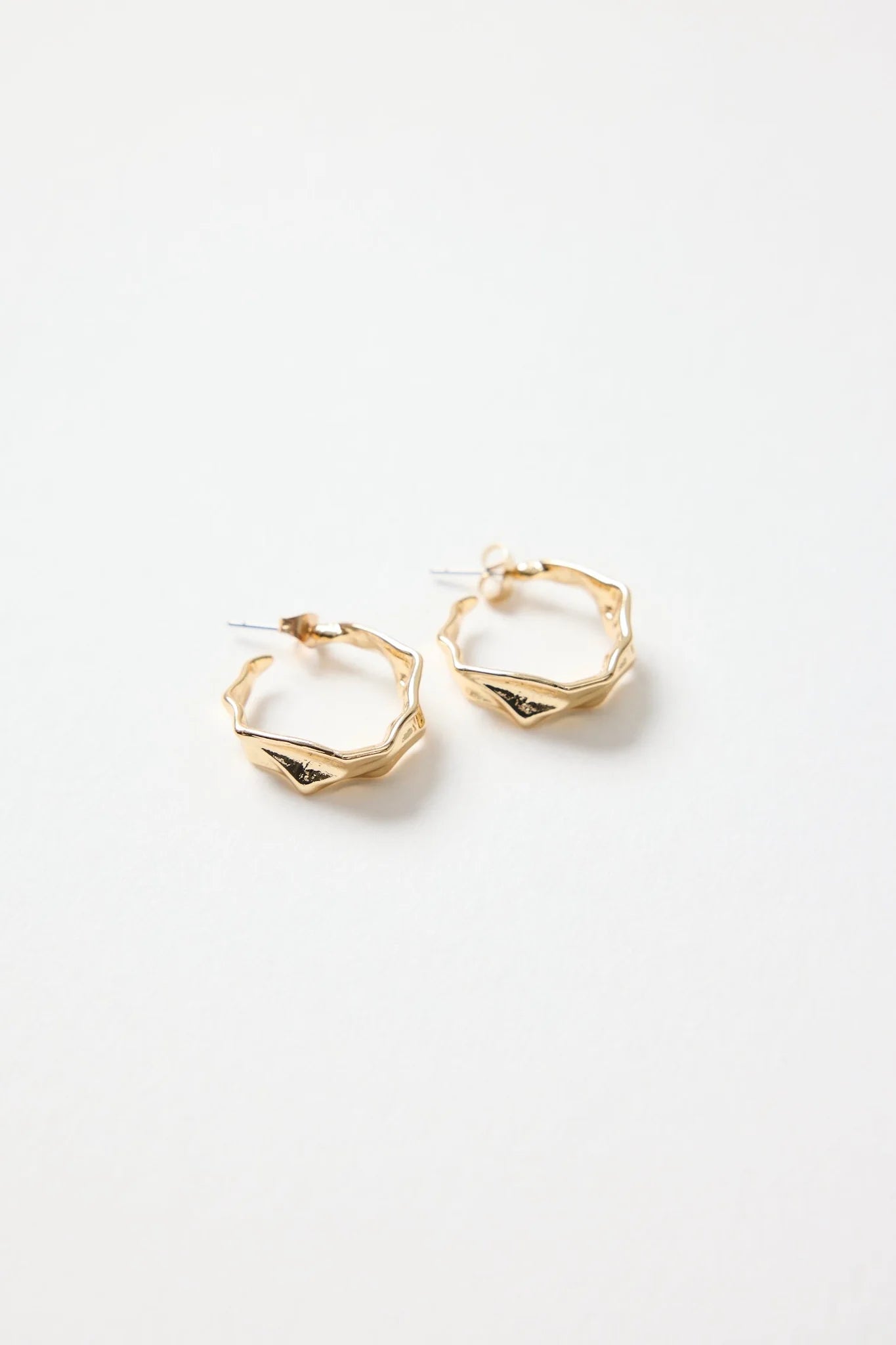 Humble + Heart Beaten Gold Hoop Earring