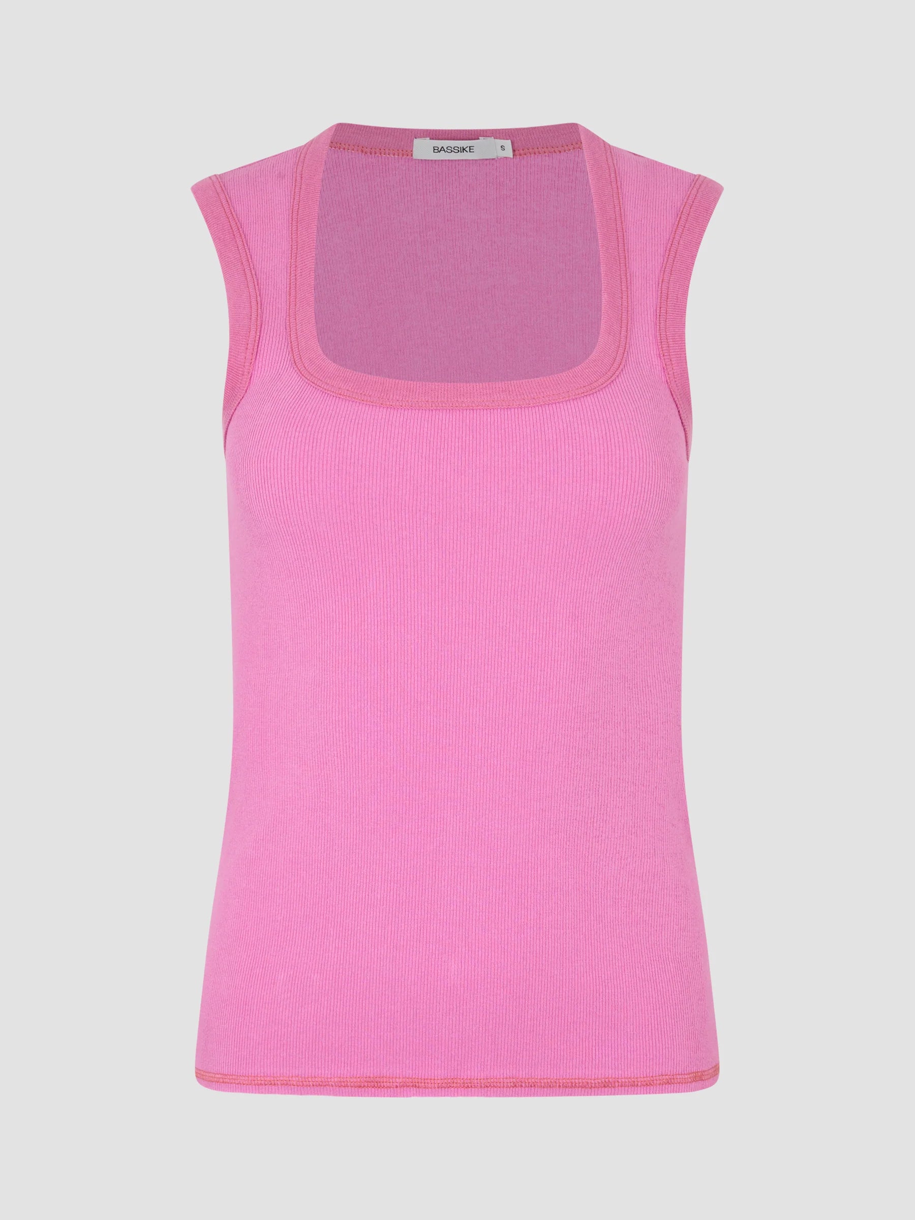 Bassike Low Scooped Rib Tank Bosenberry