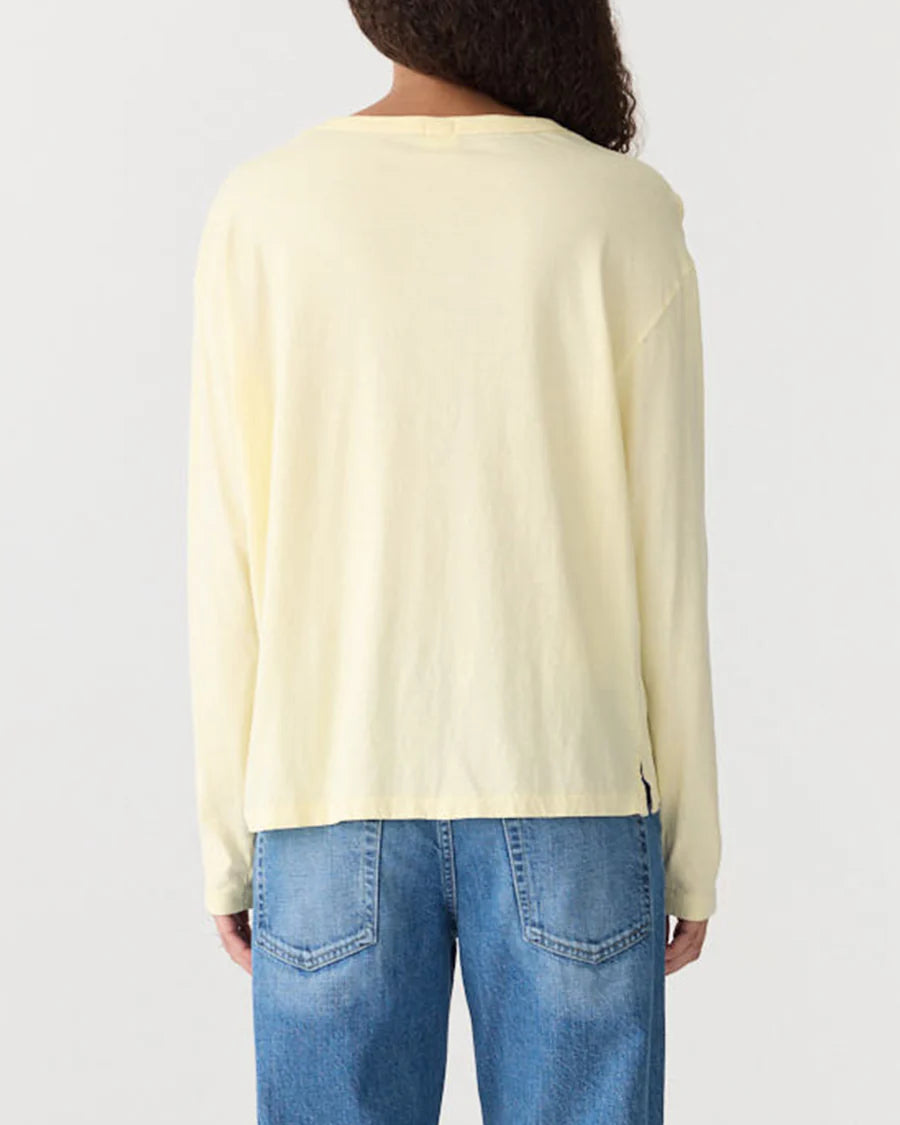 Bassike Boyfriend Heritage L/S Tshirt Lemon Sorbet