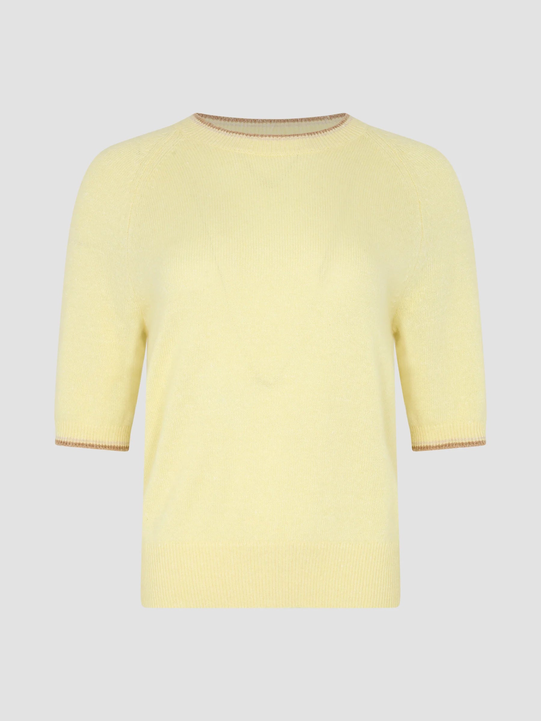 Bassike Cashmere/Linen Raglan Knit Lemon/Tan