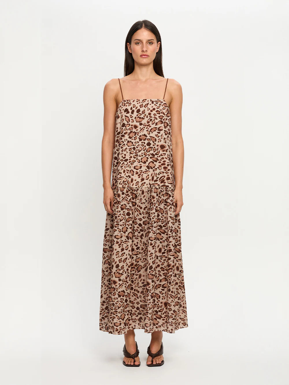 Kivari Paris Strappy Maxi Dress Brown