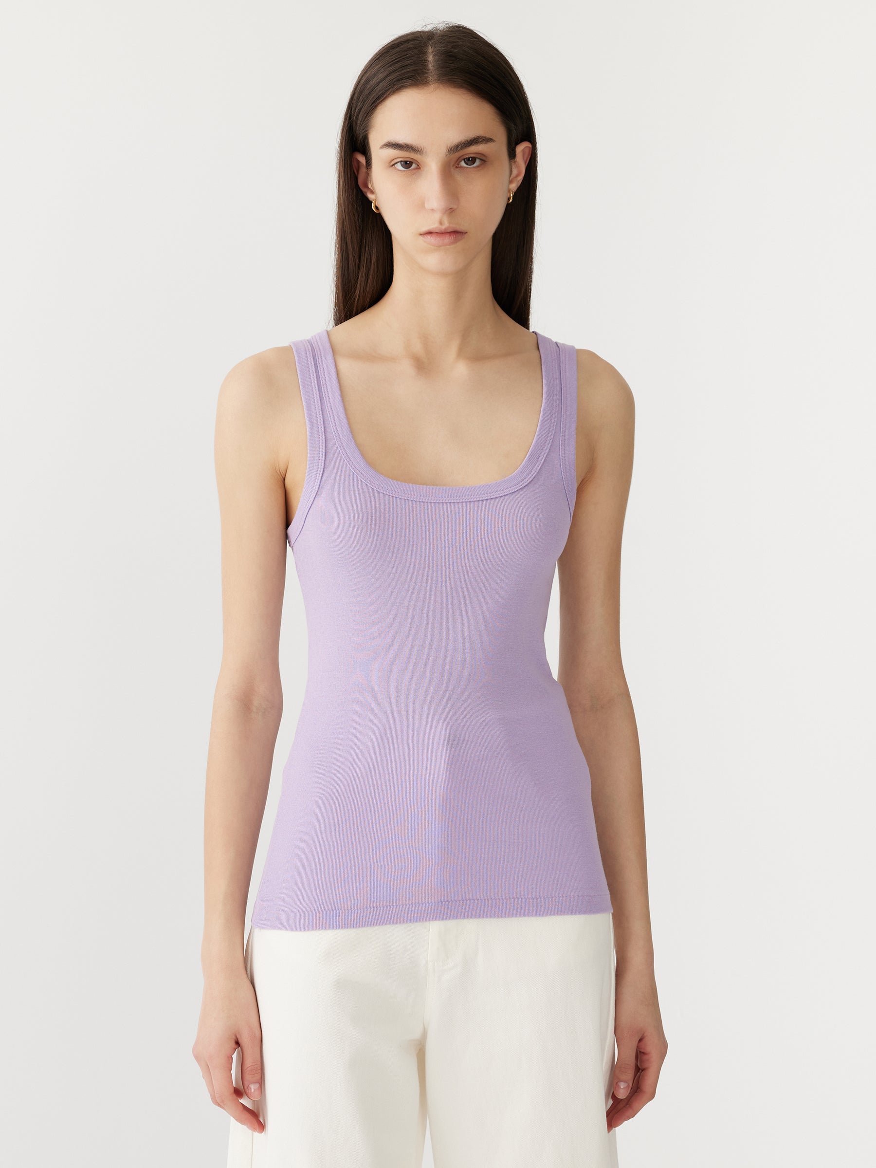 Bassike Slim Superfine Rib Tank II Faded Lavender