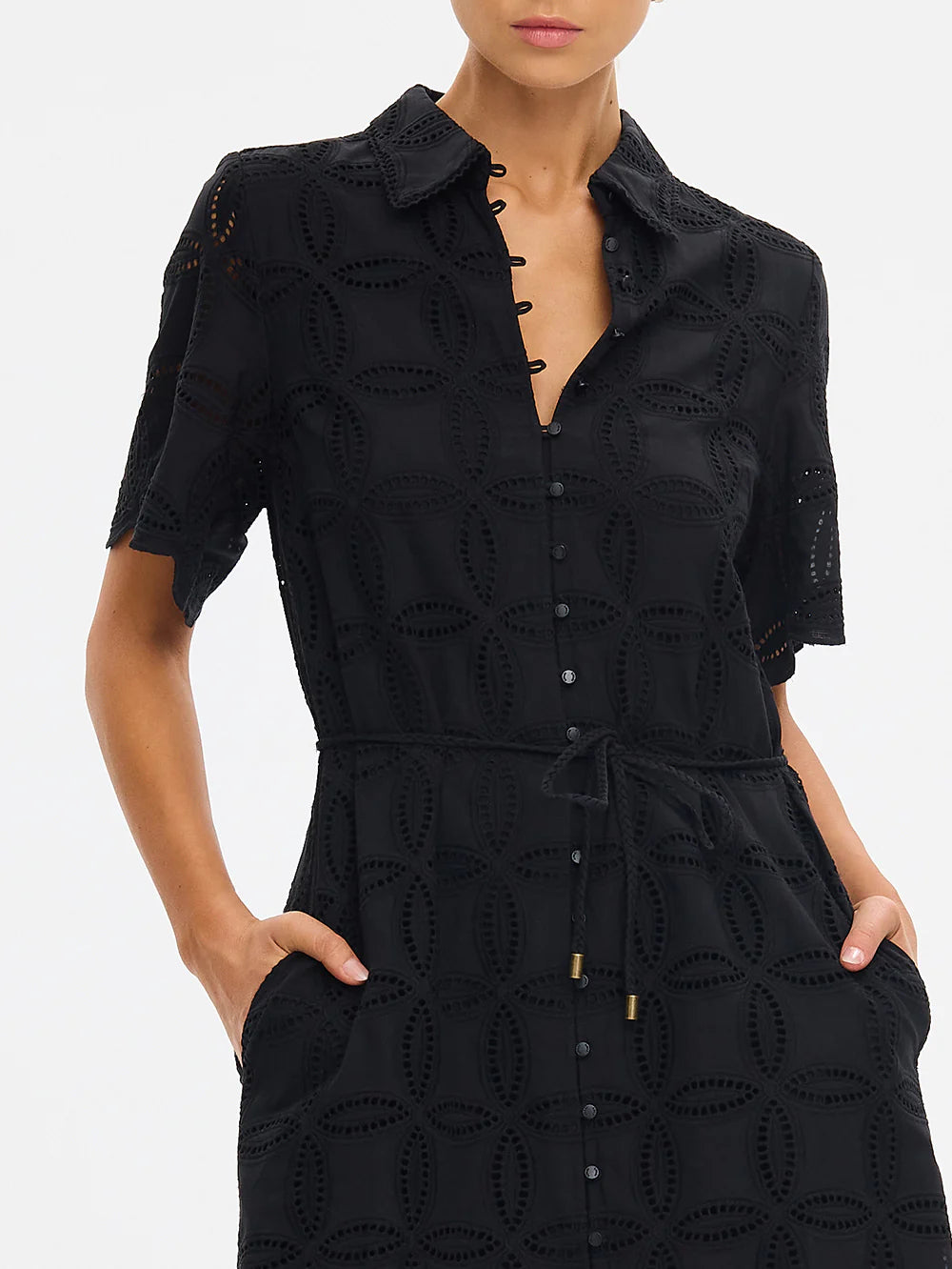 Kivari Rio Mini Shirt Dress Black