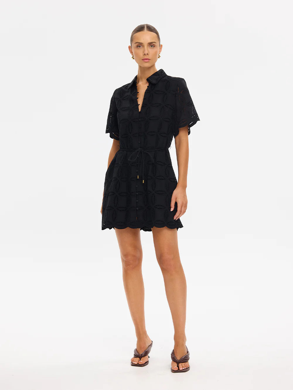 Kivari Rio Mini Shirt Dress Black