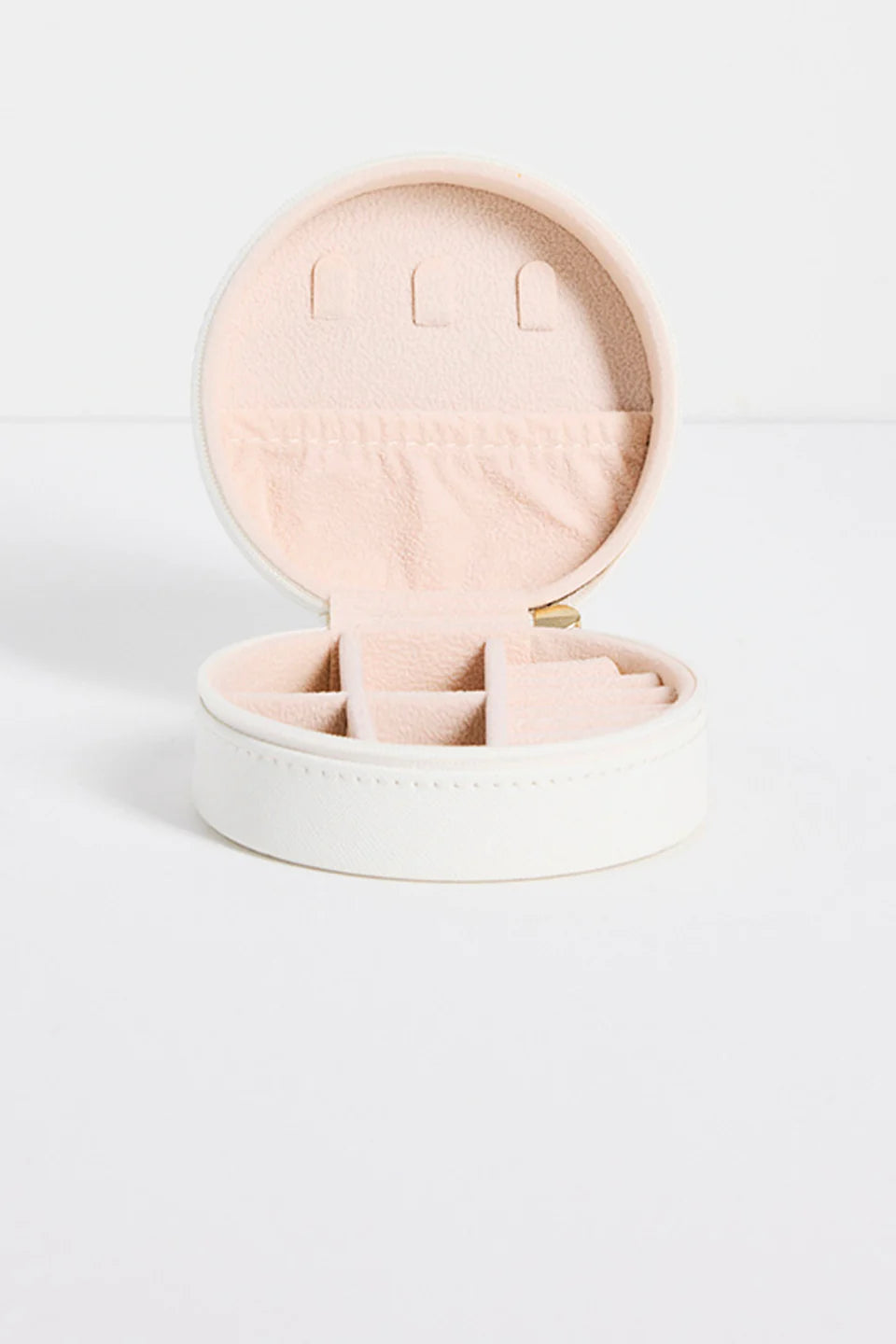 Humble + Hear Round White Jewellery Travel Case