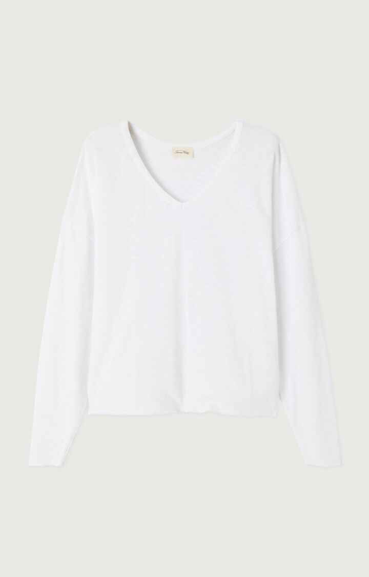 American Vintage Sonoma V-Neck LS Top White