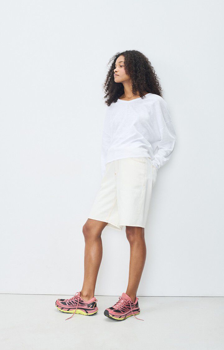 American Vintage Sonoma V-Neck LS Top White
