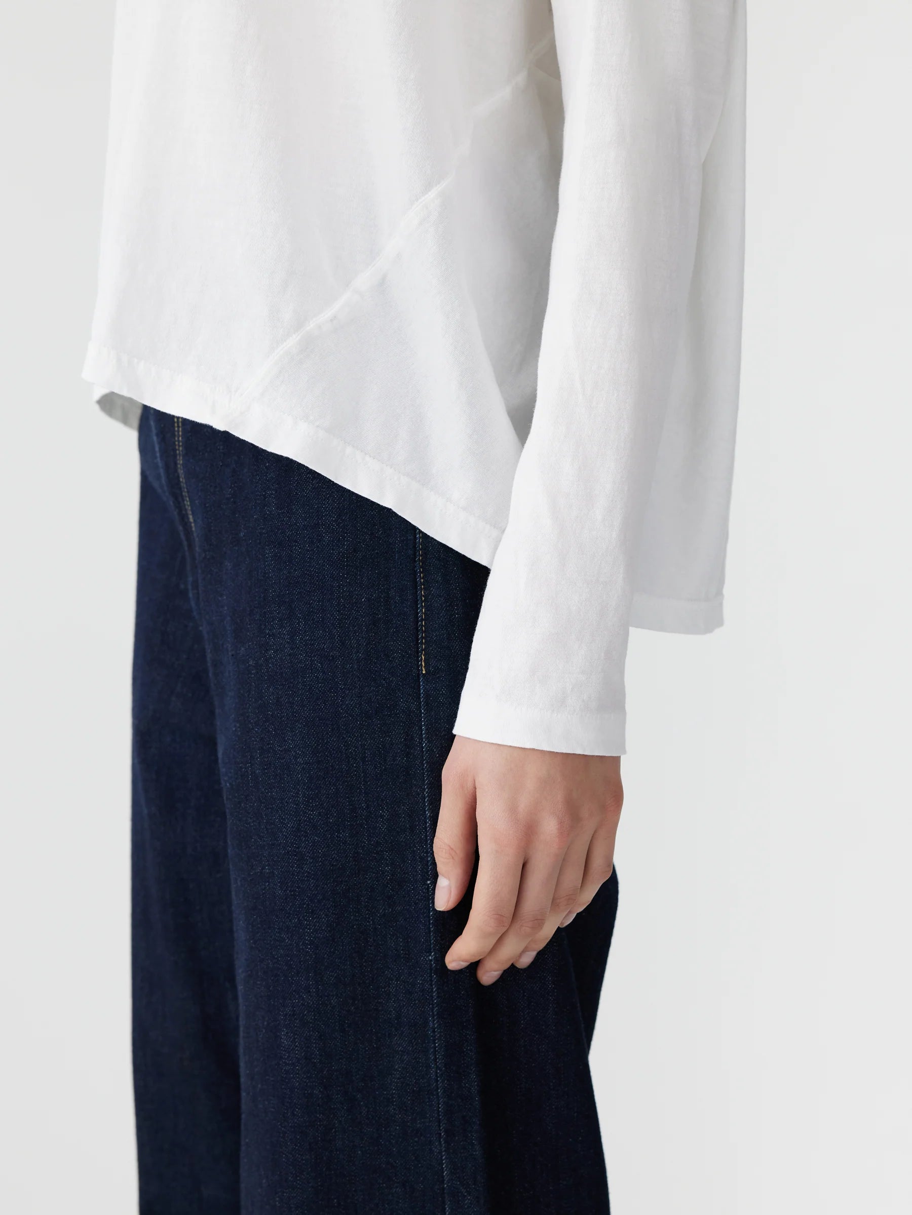 Bassike Circle L/S T-Shirt White