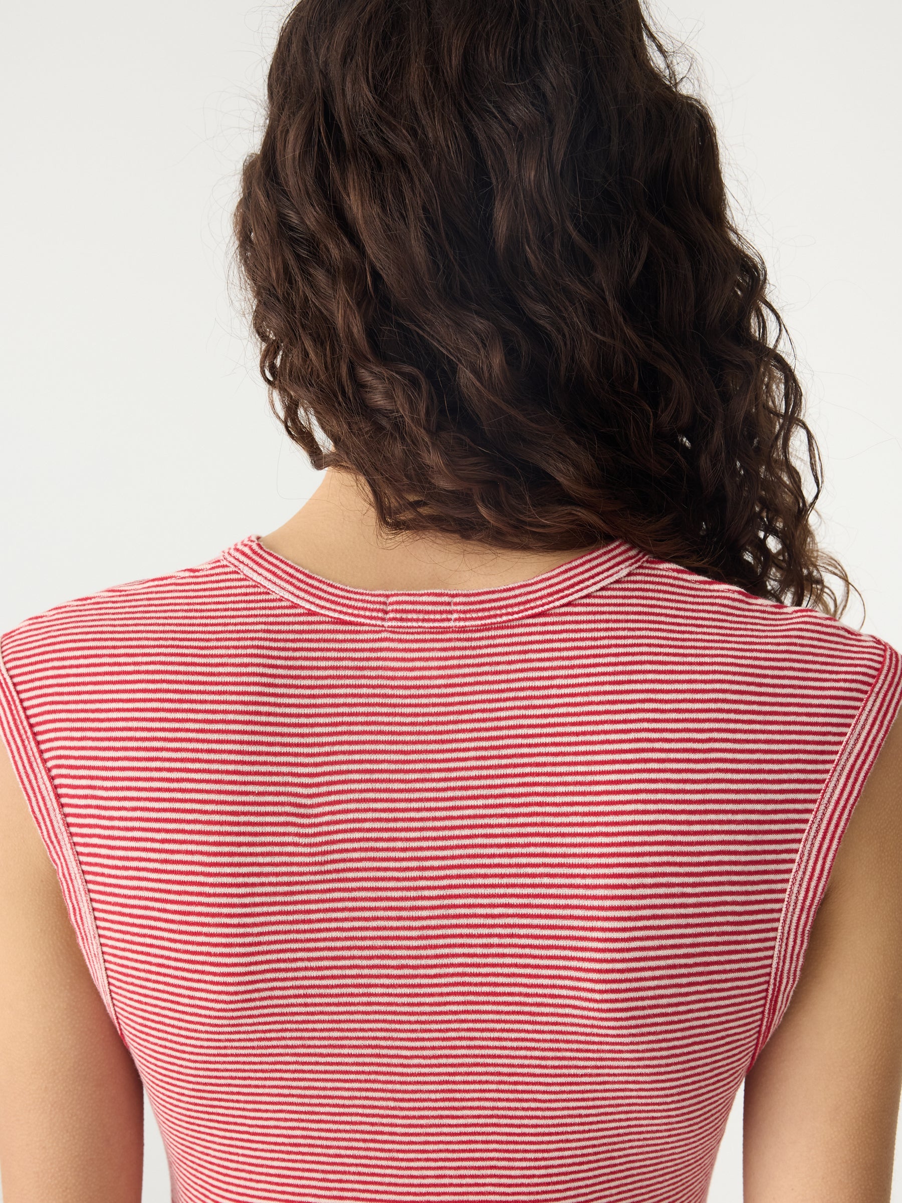 Bassike Stripe Rib Muscle Tank