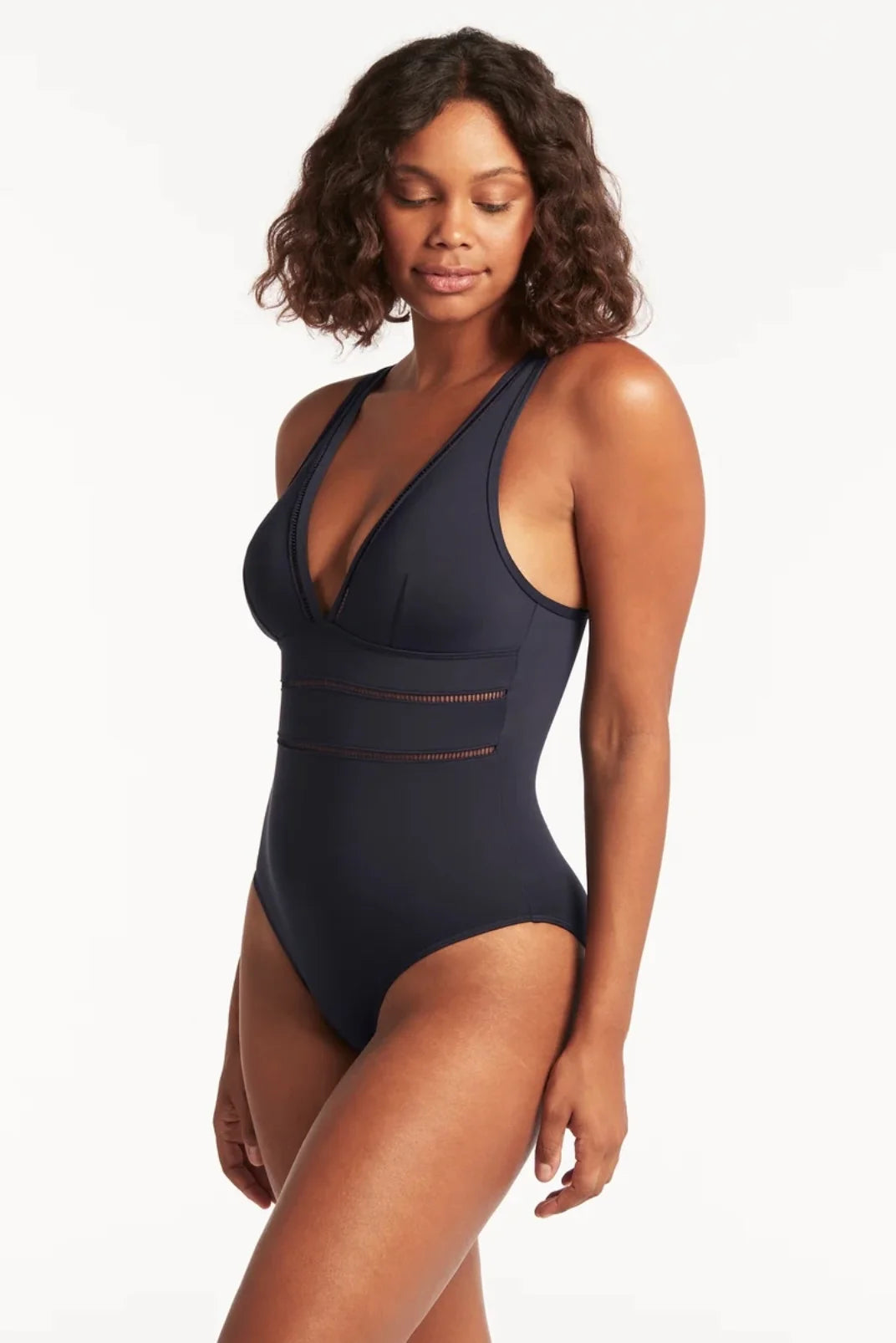 Sea Level Essentials Spliced One Piece Night Sky