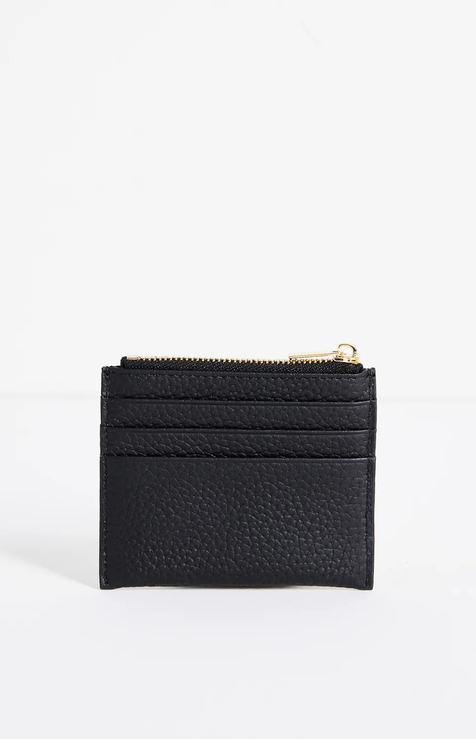 Among the Brave Small Black Leather Card Holder