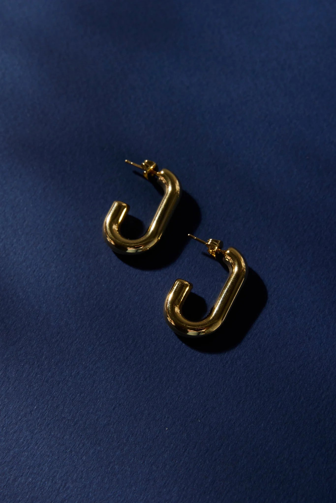 Stories be Told Rectangle Gold Huggie Earring