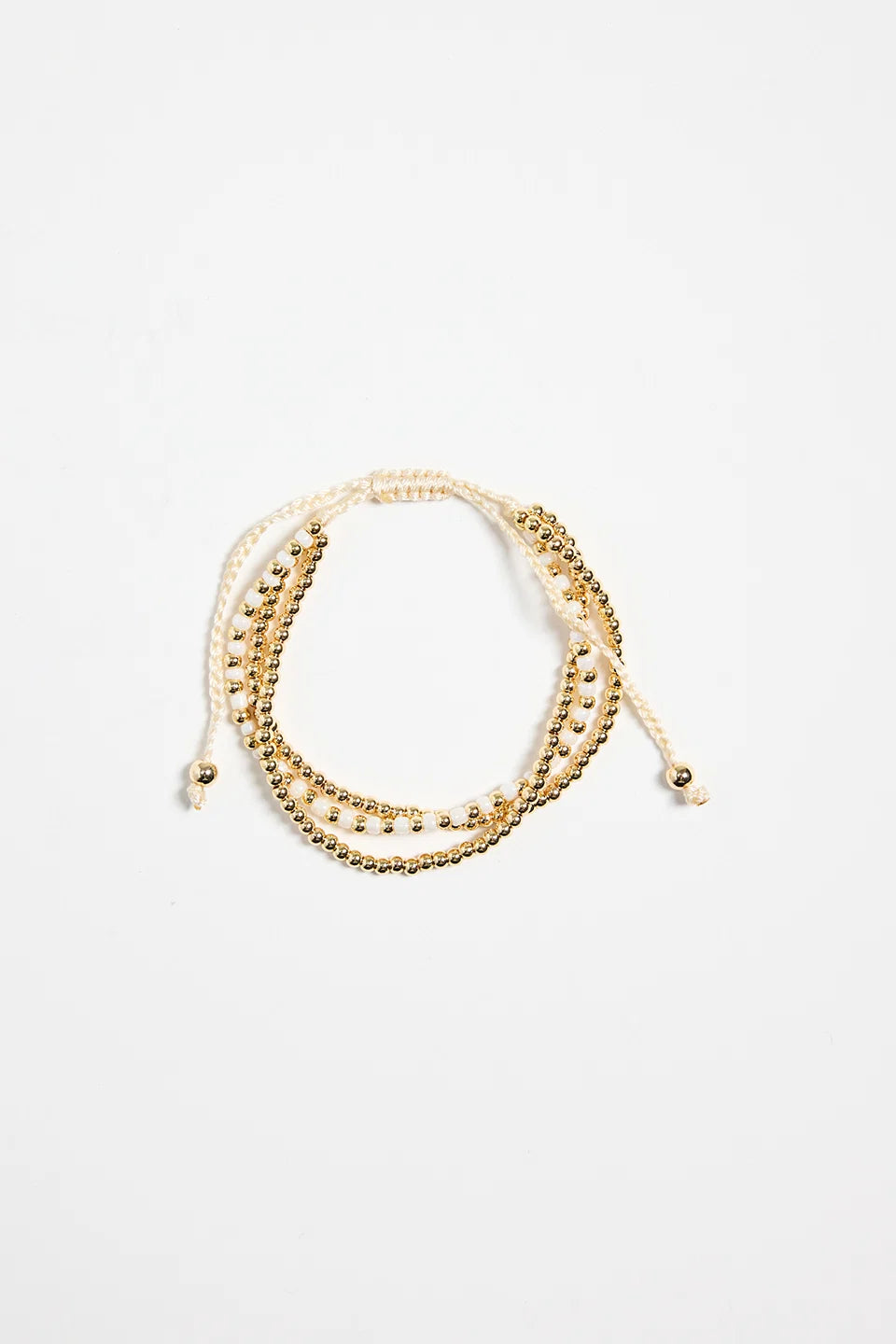 Humble + Heart Triple Bead Gold White Gold Bracelet