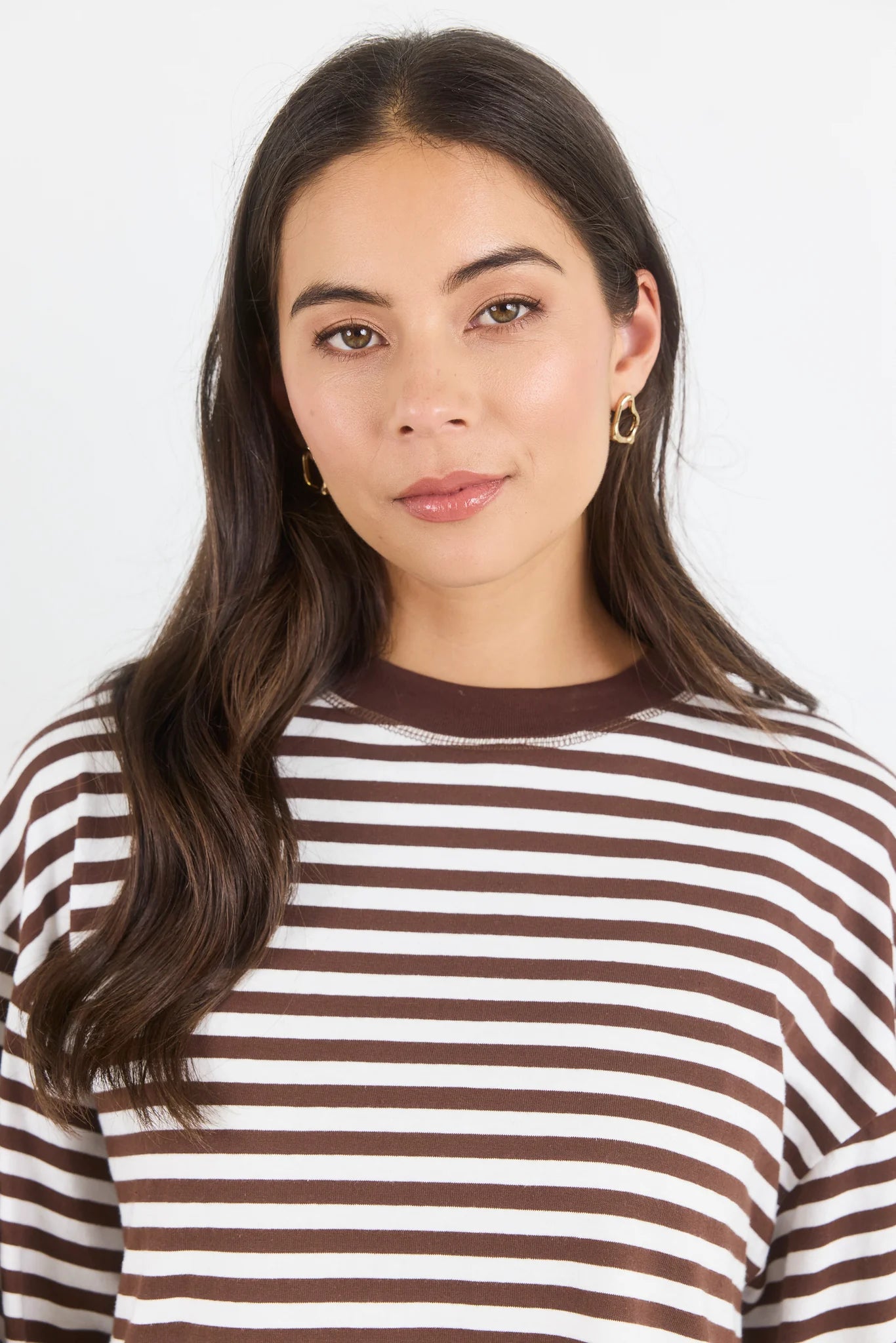 Stories be Told Unite White Stripe Long Sleeve Contrast Binding Tee