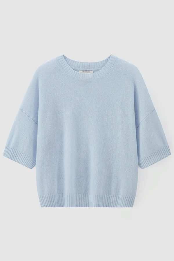 Aleger Cashmere Featherweight Top Whisper Blue